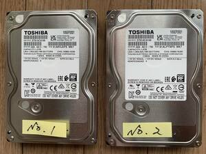 【完動美品／使用僅少】TOSHIBA 東芝製 ハードディスク 3.5インチ/SATA/7200rpm/1TB 2枚セット