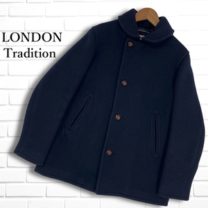 ◆良品◆ LONDON Tradition ロンドントラディション メルトン ウール ジャケット 紺 ネイビー レディース 34 ◆イギリス製◆ 3234G