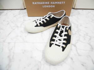 【新品未使用箱付】KATHARINE HAMNETT LONDON キャサリン ハムネット ロンドン スニーカー サイズM (約25.0㎝) シューズ 靴 ブラック 31668