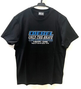 メンズ ディーゼル クルーネック プリント Tシャツ ブラック M