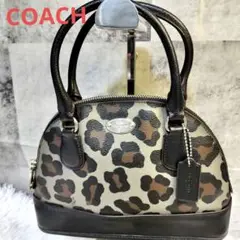 コーチCOACHハンドバッグ豹柄2WAYショルダーバッグPVC