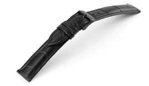 腕時計 レザー ベルト 20mm 黒 クロコダイル型押し 牛革 ピンバックル ブラック ar04bk-n-b 腕時計 交換 バンド