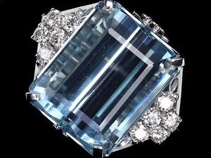 1RK11631SS【売り切り】新品【RK宝石】≪Aquamarine≫ 極上アクアマリン 特大14.43ct 極上ダイヤモンドPt900 超高級リング ダイヤ