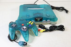 ニンテンドー64　クリアブルー　　動作品　NINTENDO64