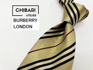 【超美品】BURBERRY LONDON　バーバリーロンドン　レジメンタル柄 ネクタイ 3本以上 送料無料 メンズ ブラウン　光沢　0202074