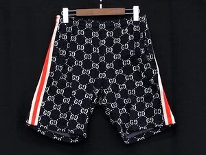 1円 ■美品■ GUCCI グッチ ナイロン100％ ショートパンツ 表記サイズS ボトムス 洋服 メンズ ネイビー系 BM0147