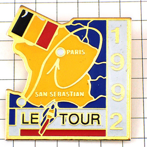 ピンバッジ・ツールドフランス自転車レース地図ベルギー国旗◆フランス限定ピンズ◆レアなヴィンテージものピンバッチ