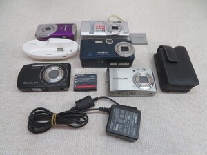 5台セット●●Canon/Casio/Nikon/その他 デジタルカメラ キャノン/カシオ デジカメ バッテリー/充電器付き USED ジャンク 13866SA●●！！