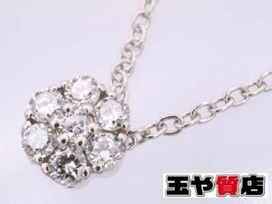 ポンテヴェキオ ネックレス ダイヤ0.14ct フラワー K18WG ホワイトゴールド 新品同様