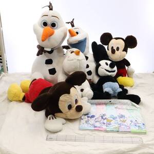 ●東京ディズニーシー 他 ミッキーマウス&オラフ ぬいぐるみ セット TOKYO DISENY SEA 未開封ハンドタオル付 アナと雪の女王 B127