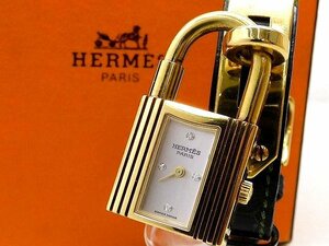 エルメス K18 ケリーウォッチ ■ 〇Y刻印 クロコ ポロサス ベルト 4Pダイヤ 時計 レディース クォーツ HERMES □6E ４キ100