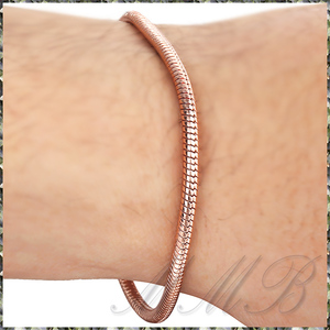 [BRACELET] Rose Gold Filled Snake Bone ローズゴールド スネークチェーン ブレスレット φ2.8x195mm (8.5g)