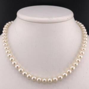 P05-0073 アコヤパールネックレス 6.5mm~7.0mm 40cm 29g ( アコヤ真珠 Pearl necklace SILVER )
