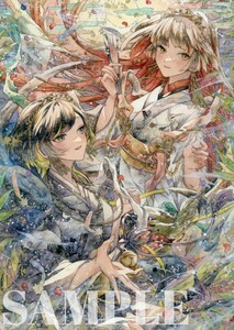 オリジナル　手描きイラスト 女の子　「安息の場所」　A4サイズ