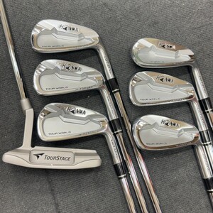 Q901-O61-714 HONMA ホンマ TOUR WORLD アイアン 6/7/8/9/10/TOUR STAGE V773 パター 計7本セット 右利き ゴルフクラブ まとめ ⑨