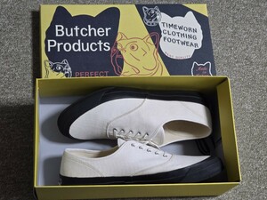 TIMEWORN CLOTHING ブッチャープロダクツ デッキシューズ 9 ホワイト WHT アットラスト BUTCHER PRODUCTS ATLAST スニーカー 靴 未使用