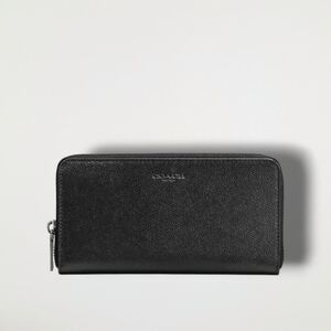 コーチ COACH 長財布 アコーディオン ウォレット クロスグレイン レザー　ブラック 