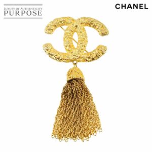 シャネル CHANEL ココマーク 溶岩 ブローチ ゴールド チェーン アクセサリー ヴィンテージ 93A Vintage Brooch 90237962