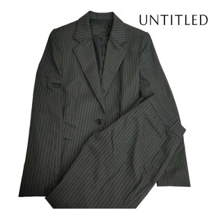 UNTITLED / アンタイトル レディース ストライプ ジャケット＆パンツ スーツセットアップ 3サイズ グレー系 I-3865