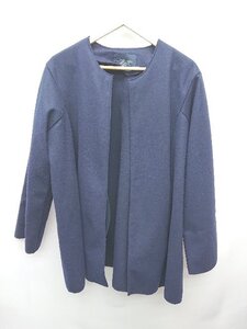 ◇ Sonny Label サニーレーベル ノーカラー シンプル 長袖 コート サイズF ネイビー メンズ P