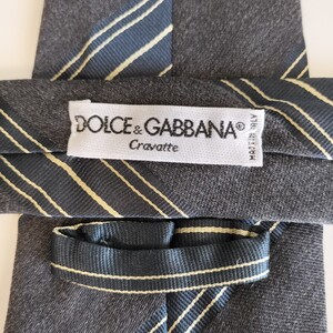 Dolce & Gabbana(ドルチェ&ガッバーナ)ドルガバグレー紺ストライプネクタイ