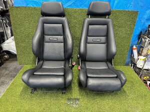 社外 スズキ ワゴンR MH23S 左右 レカロ RECARO レザー シート 運転席 助手席 赤ステッチ JURAN レール セット 中古品 セミバケットシート