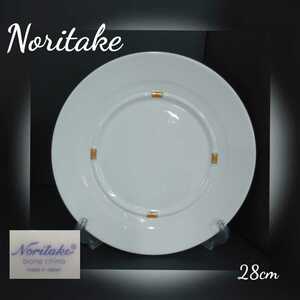 石め④)まとめて25枚 ノリタケ Noritake プレート ボーンチャイナ ホワイト　白 大皿 丸皿 28cm ゴールド 飲食店　業務用 240222