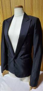 国内正規 Dior Hommeディオールオム スモーキングジャケット黒 最小38 ブラックシャイニー 光沢ラペル 1BテーラードJK 5H タキシードスーツ