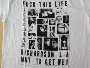 USA製 Richardson Weirdo Dave FUCK THIS LIFE コラージュ Tシャツ M 白 Magazine リチャードソンAndrew TerryフォトART芸術 現代美術 写真