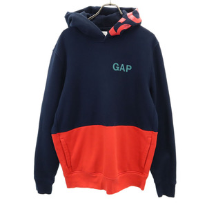 ギャップ 長袖 スウェットパーカー L ネイビー GAP ツートンカラー メンズ