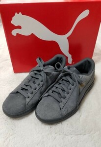 新品 PUMA シューズ グレー スエード 革 レザー 23.5 スニーカー