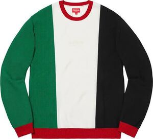 送料無料 M 白 Supreme Pique Crewneck white gucci color シュプリーム ピケ クルーネック セーター マルチカラー グッチカラー 新品 18aw