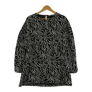 ZARA ザラ 総柄 ロング カットソー sizeUSA XL/白ｘ黒