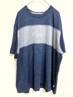 FILA ネイビー Tシャツ　ゆったりサイズ　２L