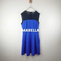 【美品】MARELLA  ノースリーブワンピース　総柄 ヤシの木