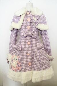 Angelic Pretty / バニラちゃんコート(千鳥) ラベンダー×シロ O-23-12-30-205-AP-CO-IG-ZT-C034