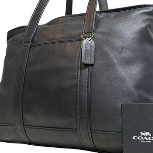 1円～【入手困難品】定価10万円 コーチ COACH トートバッグ ビジネスバッグ ブリーフケース A4 2way レザー メンズ レディース ブラック 黒