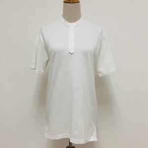 k0103 美品 DAY IN THE LIFE ユナイテッドアローズ ポロシャツ 半袖 綿混 ベルトカラー M ゆったり 白 メンズ シンプルデイリーカジュアル