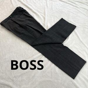 BOSS ボス　黒 ギンガム　チェック柄 スラックス　パンツ　ズボン　大谷