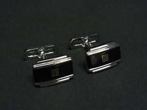 ■美品■ GIVENCHY ジバンシィ カフスボタン カフリンクス アクセサリー ビジネス 紳士 メンズ シルバー系 DG6232