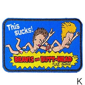 Beavis and Butt-Head ビーバスアンドバットヘッド ワッペン アイロンワッペン 刺繍ワッペン アメリカン キャラクター 新品未開封 No.06K