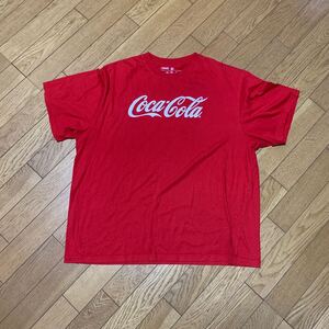 COCACOLAコカコーラ企業半袖Ｔシャツ赤サイズ2XL海外製 古着スポンサーグッズアメニティ