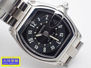 CARTIER カルティエ ロードスターLM W62004V3 SS 自動巻 ブラック 替えベルト付 オーバーホール 仕上げ済 中古A 【送料無料】 B-2162