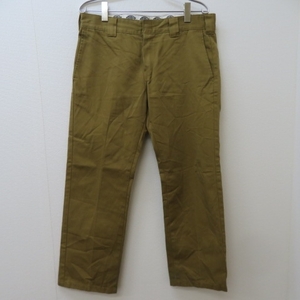 Y821★Dickies/ディッキーズ　ストレートパンツ　サイズ34 キャメル 133M40WD49★A