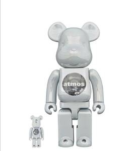 新品未使用品　BE@RBRICK atmos WHITE CHROME Ver. 100％ & 400％　メディコムトイ MEDICOM TOY bearbrick アトモス　ホワイト　クロム