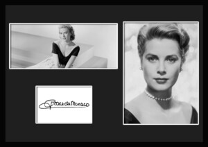 10種類!Grace Kelly/グレース・ケリー/モナコ公国/公妃サインプリント&証明書付きフレーム/BW/モノクロ/ディスプレイ (7-3W)