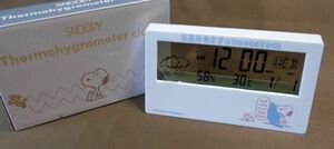 ◇スヌーピー^^♪温度・湿度計デジタルクロック　ホワイト