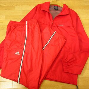 ◎美品！S 上下セット！adidas アディダス◆薄手 ウィンドブレーカー&パンツ◆メンズ 赤◆B4292