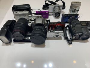 (AT636他) Canon キャノン IXY 600F/OLYMPUS オリンパス E-PM1 他カメラ レンズおまとめ12点 動作未確認 現状品