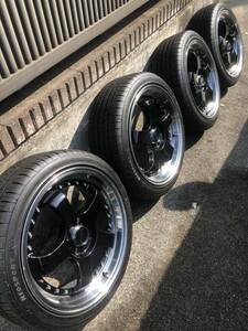 ステルスレーシング　17インチ　4穴　PCD100 7.0J オフセット42 タイヤ195/45R17